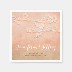 serviettes en papier mariage de couleur rose vif