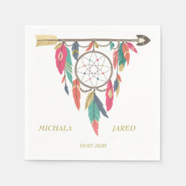 Serviettes En Papier Mariage de flèche Dreamcatcher