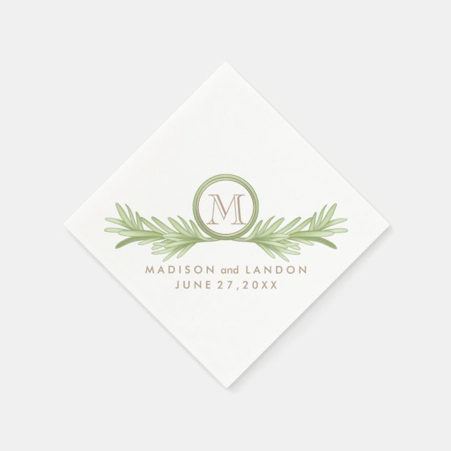 Serviettes En Papier Mariage de plantes de Rosemary Sprigs (Coin)