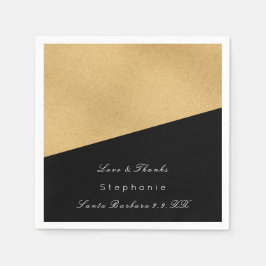 Serviettes En Papier Mariage d'entreprise en métal noir minimal
