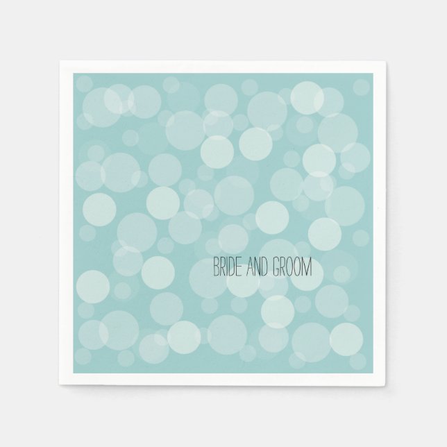 Serviettes En Papier Mariage des points de Bokeh de Blue Dream (Devant)