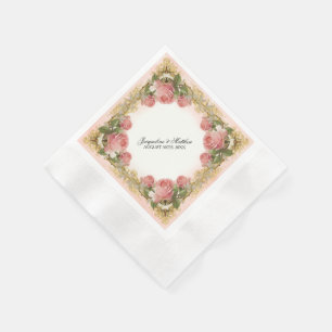 Serviettes En Papier Mariage formel rose de manoir de cru parisien