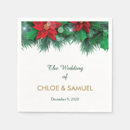 Serviettes En Papier Mariage frontalier Red Poinsettia