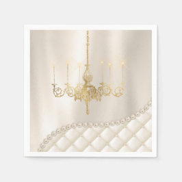 Serviettes En Papier Mariage Luminaire Luminaire Perles d'ivoire Satin