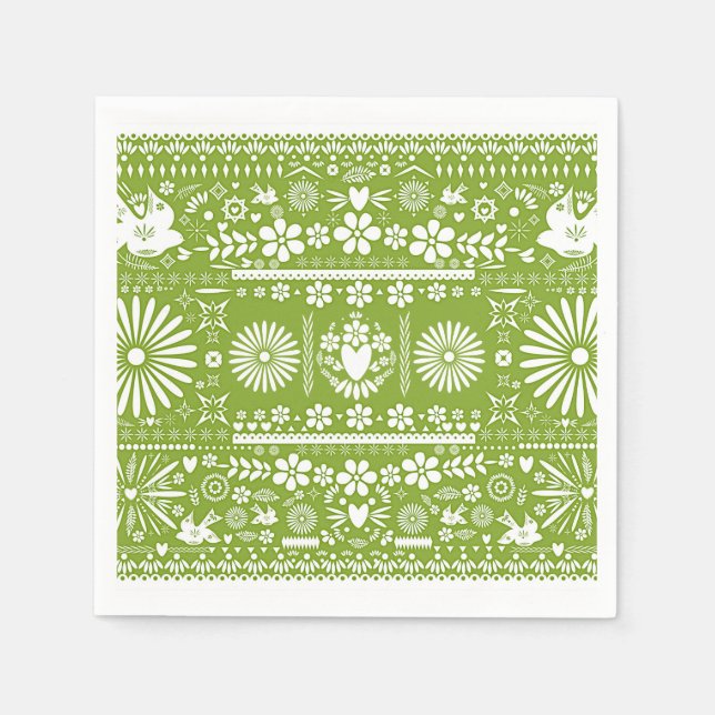 Serviettes En Papier Mariage Mariage vert Picado Lime Avocado (Devant)