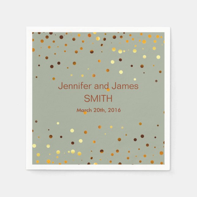 Serviettes En Papier Mariage personnalisé Confetti Spots Parties scinti (Devant)