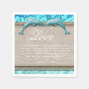Serviettes En Papier Mariage plage Dolphin Luau Party Amour nautique