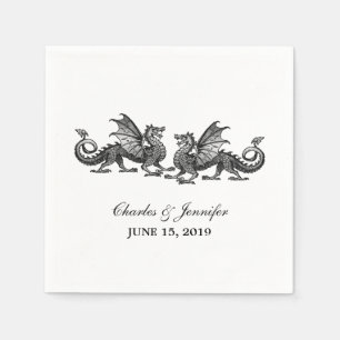 Serviettes en papier Mariage pour dragons élégants