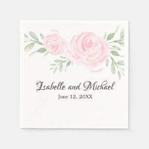 Serviettes En Papier Mariage Rose couleur rose pâle personnalisé