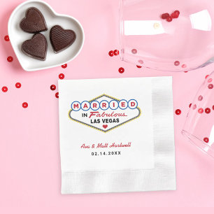 Serviettes En Papier Mariés dans un mariage fabuleux à Las Vegas