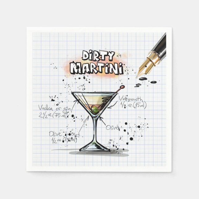 Serviettes En Papier Martini sale (Devant)