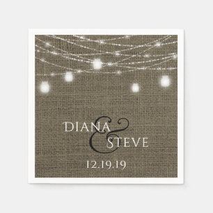 Serviettes En Papier Mason Jar Mariage Russe Pays Burlap