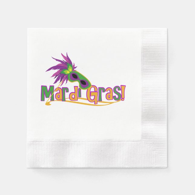 Serviettes En Papier Masque Mardi Gras (Devant)