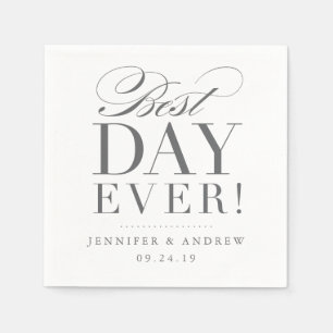Serviettes En Papier Meilleur jour jamais Mariage Napkin