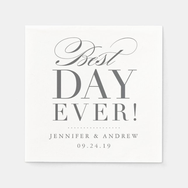 Serviettes En Papier Meilleur jour jamais Mariage Napkin (Devant)