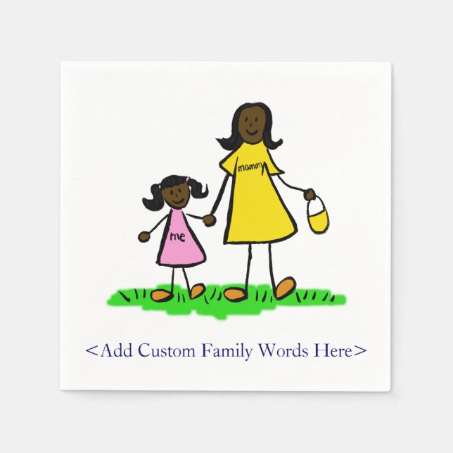 Serviettes En Papier Mère et fille Family Custom Art Napkins (Devant)