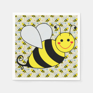 Serviettes En Papier Mignon gaffez l'abeille avec le motif