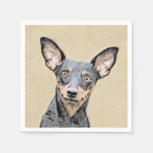 Serviettes En Papier Miniature Pinscher Peinture Cute Original Dog Art