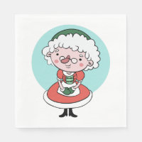 serviettes en papier Mme Claus