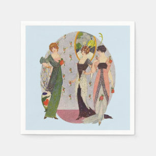 Serviettes En Papier Mode vintage de dames des années 1920