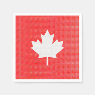 Serviettes En Papier Modèle Knit Maple Leaf Tricot Motif