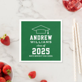 Serviettes En Papier Moderne Green Custom 2025 Graduation Party