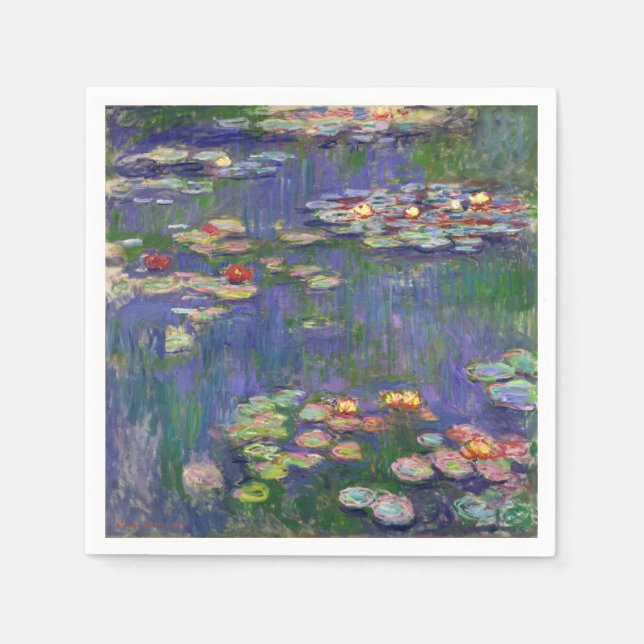 Serviettes En Papier Monet Water Lilies Chef-d'oeuvre Peinture (Devant)