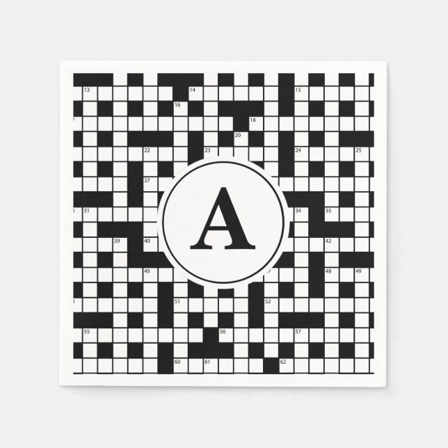 Serviettes En Papier Monogramme de casse-tête de mot croisé (Devant)