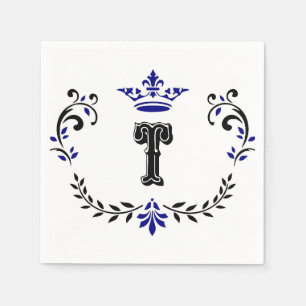 Serviettes En Papier Monogramme de couronne 'T'