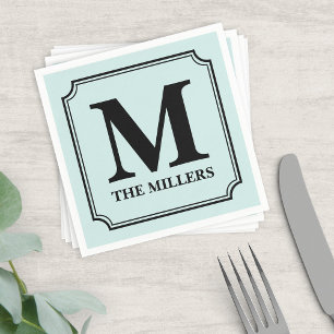 Serviettes En Papier Monogramme Editable de nom d'arrière - plan de