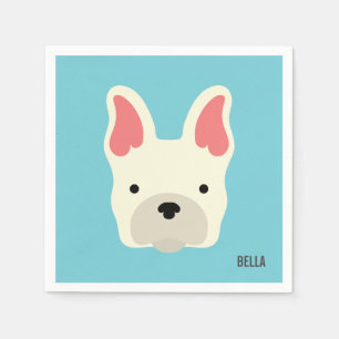 Serviettes En Papier Monogramme.Mignonne Chien-taureau français.