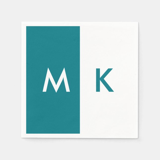 Serviettes En Papier Monogramme moderne (Devant)