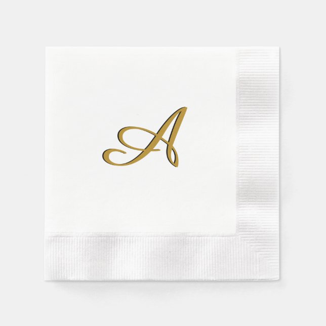 Serviettes En Papier Monogramme or initial (Devant)
