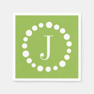 Serviettes En Papier Monogramme vert Personnaliser J Papier initial ser