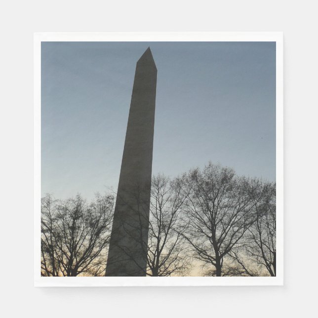Serviettes En Papier Monument de Washington dans le paysage d'hiver II (Devant)