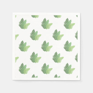 Serviettes En Papier Moss Green Fern aquarelle botanique