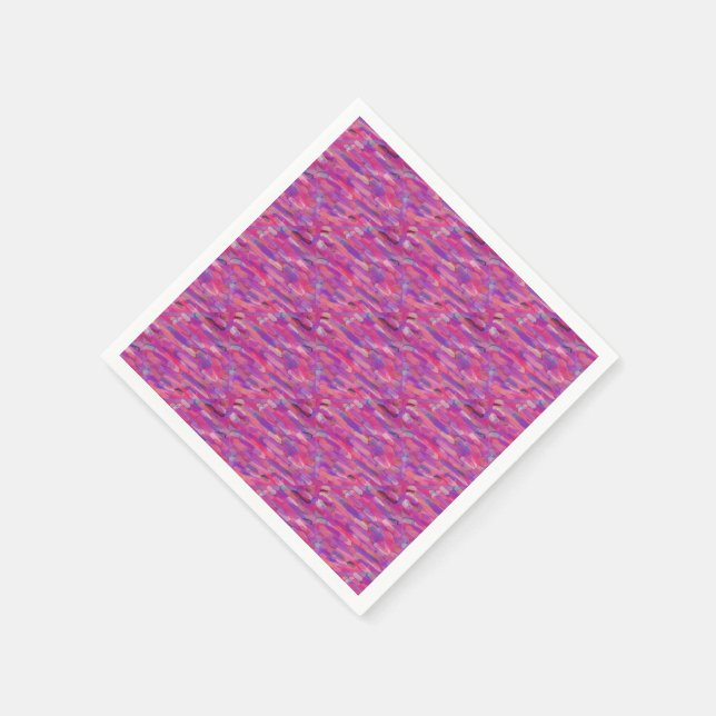 Serviettes En Papier Motif Abstrait violet et rose (Coin)