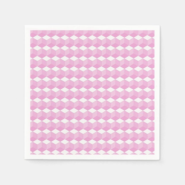 Serviettes en papier - Motif bloc bébé en rose (Devant)