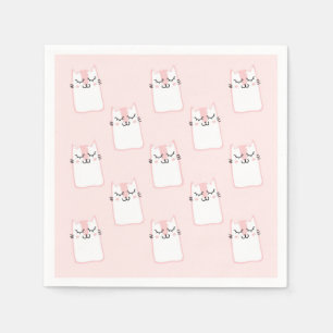Serviettes En Papier Motif chat chaton mignon dormant