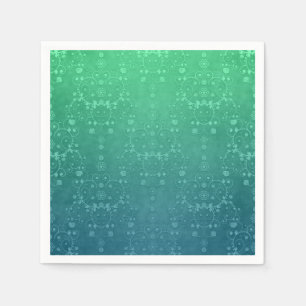 Serviettes En Papier Motif damassé floral aquamarine profond élégant