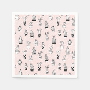 Serviettes En Papier Motif de Cactus à main fine