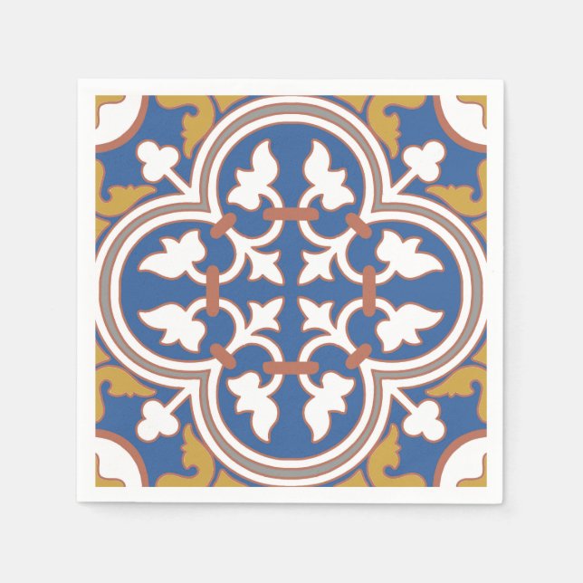 Serviettes En Papier Motif de Carrelage coloré (Devant)