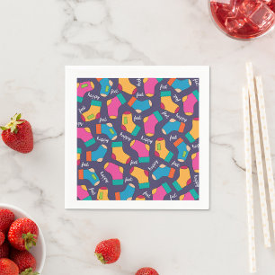 Serviettes En Papier Motif de chaussettes colorées Happy Feet