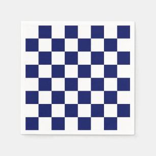 Serviettes En Papier Motif de contrôleur de bleu marine et de blanc