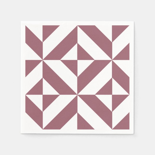 Serviettes En Papier Motif de déco géométrique Plum (Devant)