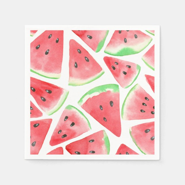 Serviettes En Papier Motif de tranches de pastèque (Devant)