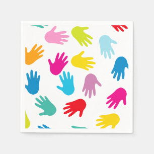 Serviettes En Papier Motif d'impression de la main d'enfant lunaire