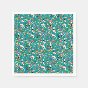 Serviettes En Papier Motif du Père Noël et de Joyeux amis