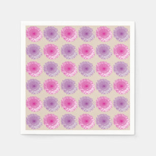 Serviettes En Papier Motif floral rose et pourpre