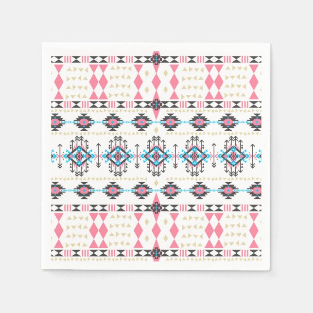 Serviettes En Papier Motif géométrique ethnique tribal génial (Devant)
